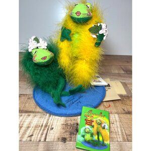 Annalee 1998 Signed Special Event Fabulous Floozy Frogs 9709 Tags, Org Bag & Pin
